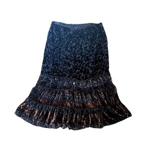 Bob Mackie Whimsy Goth Skirt | XL | Velvet Layered Design | Witchy Maxi Skirts